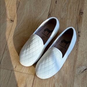 White Quilted Slip-On Shoes